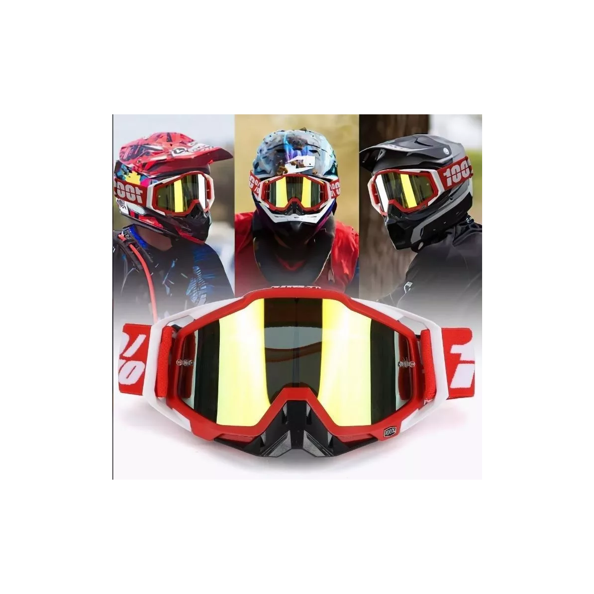 Gafas De Motocross Rzr Moto - Gafas De Motocicleta Rojo.