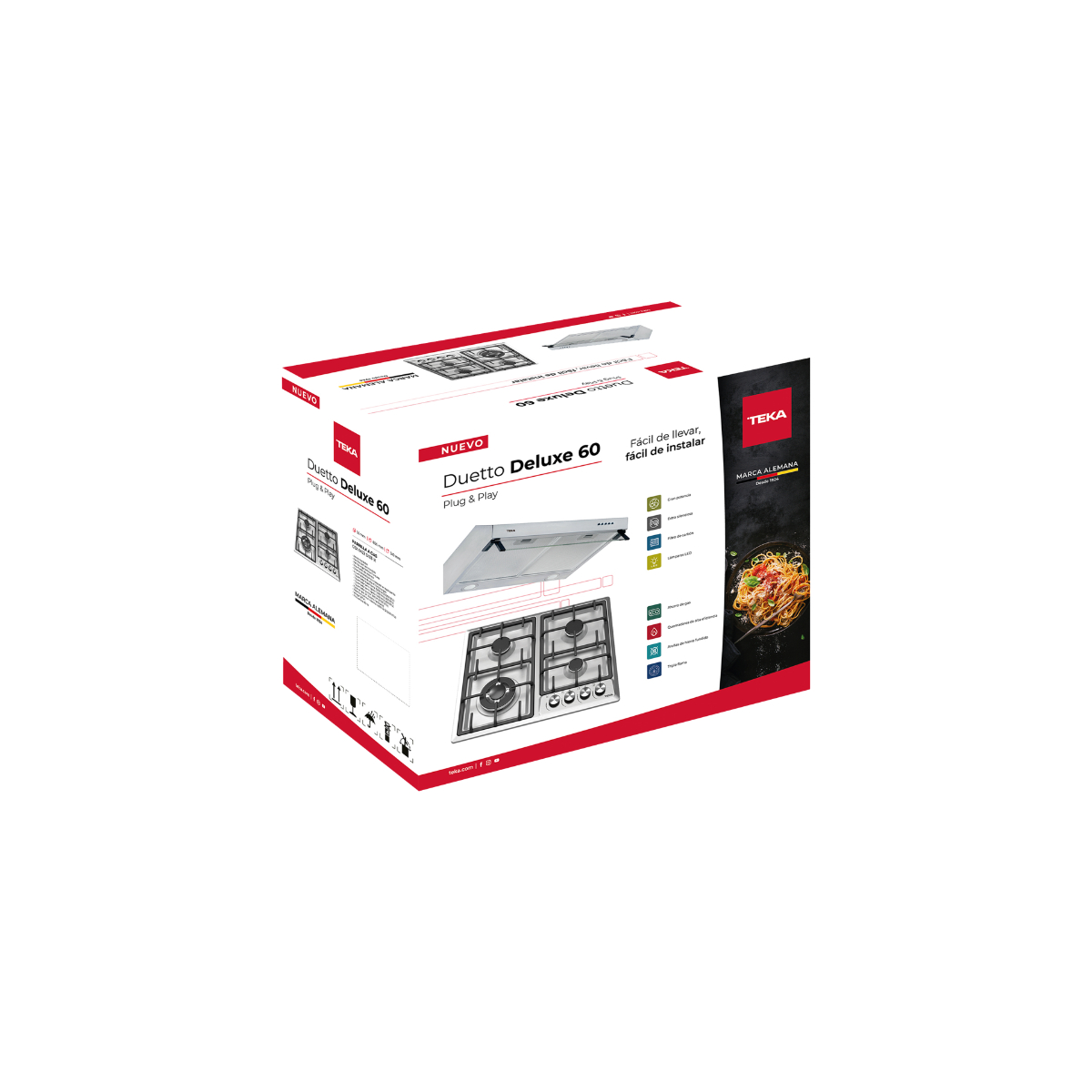 Combo Teka Pack Duetto Deluxe 60 Campana y Parrilla Acero Inoxidable.