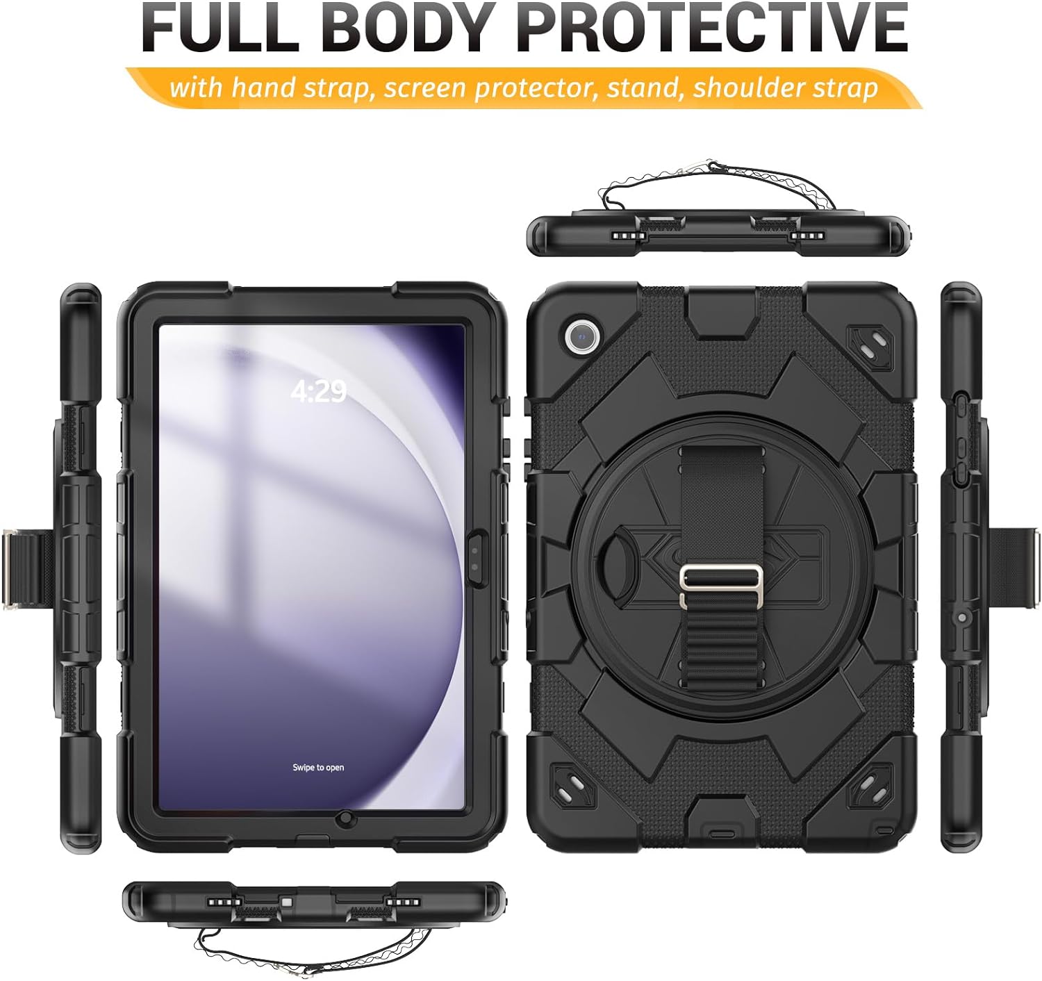 Funda De Uso Rudo Para Samsung Galaxy Tab A9 8.7 X110 X115 (2023) Color Negro.