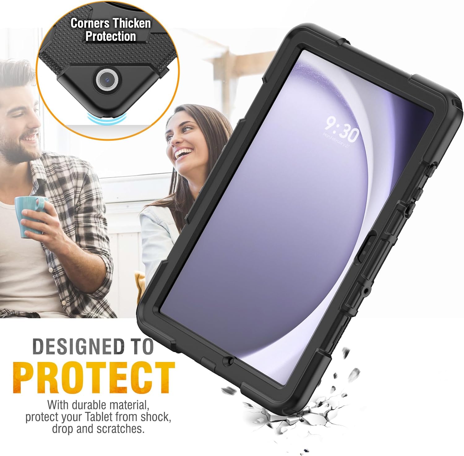 Funda De Uso Rudo Para Samsung Galaxy Tab A9 8.7 X110 X115 (2023) Color Negro.