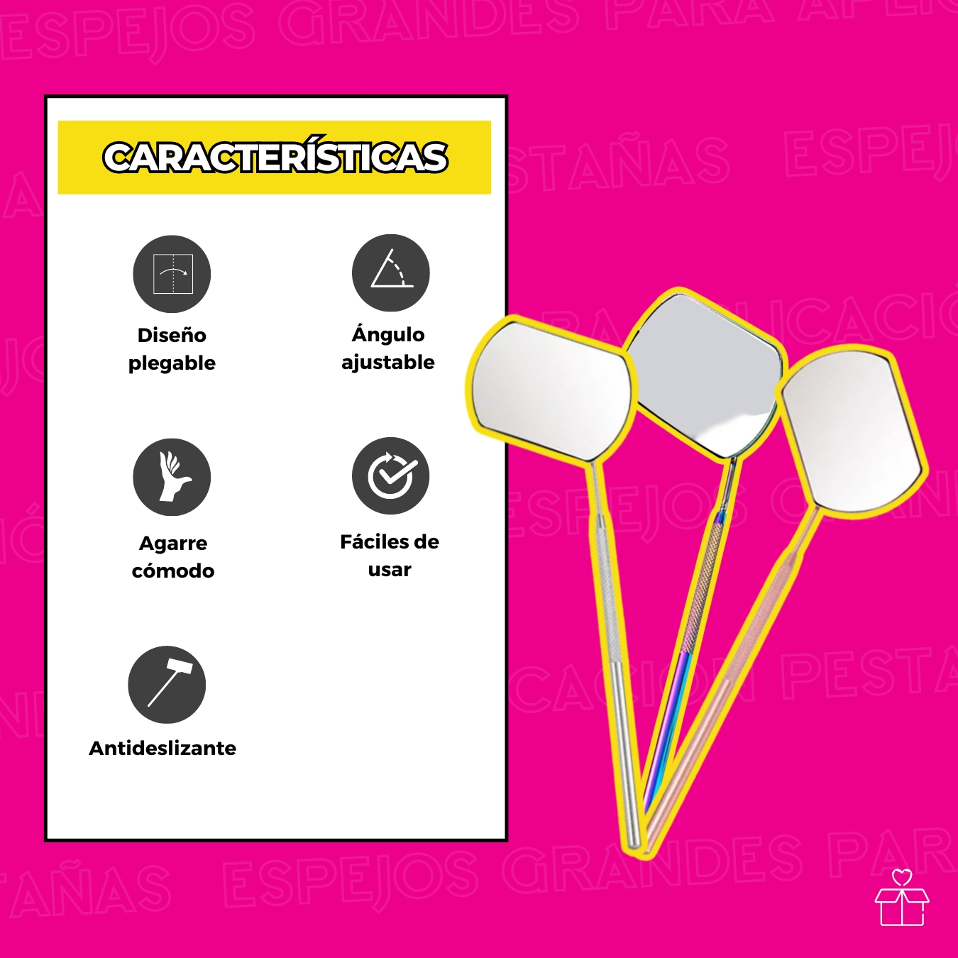 Pizeta Para Limpieza De Extensión De Pestañas + Espejo.
