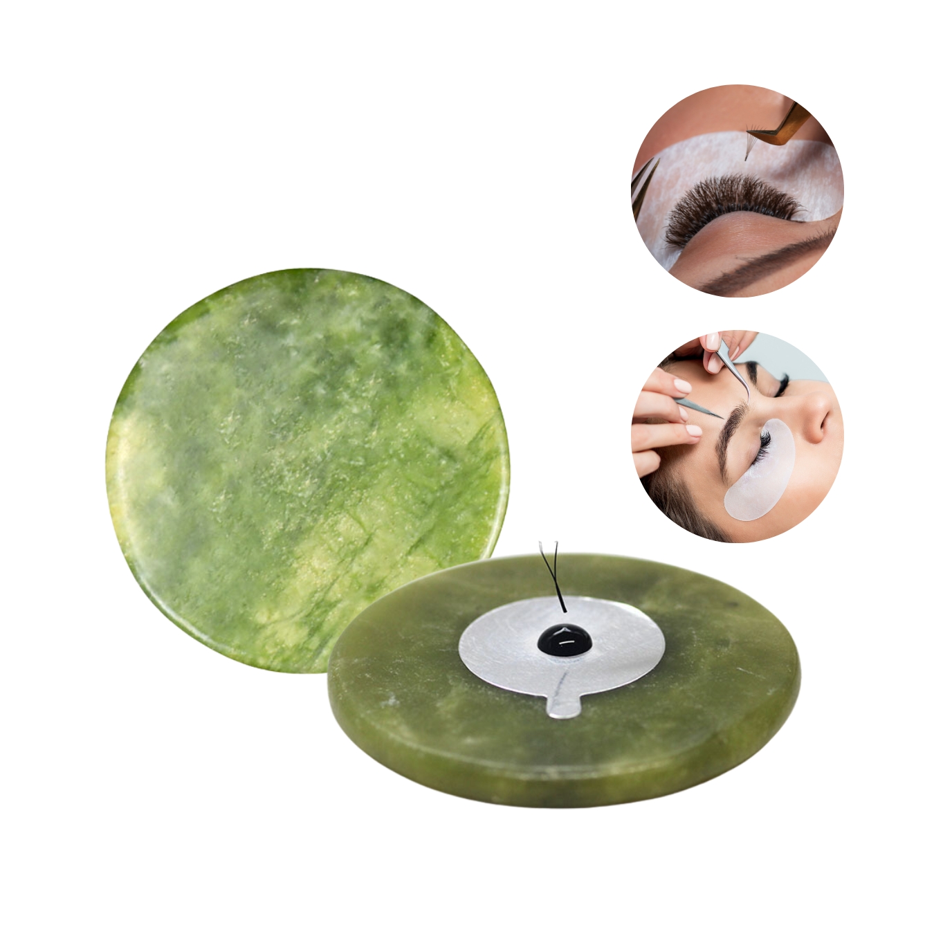 10 Piedra Jade Para Pegamento Adhesivo De Pestañas.