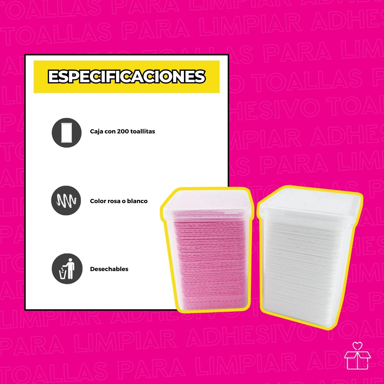 10 Toallas Para Limpiar Adhesivo Extensiones Pestañas.