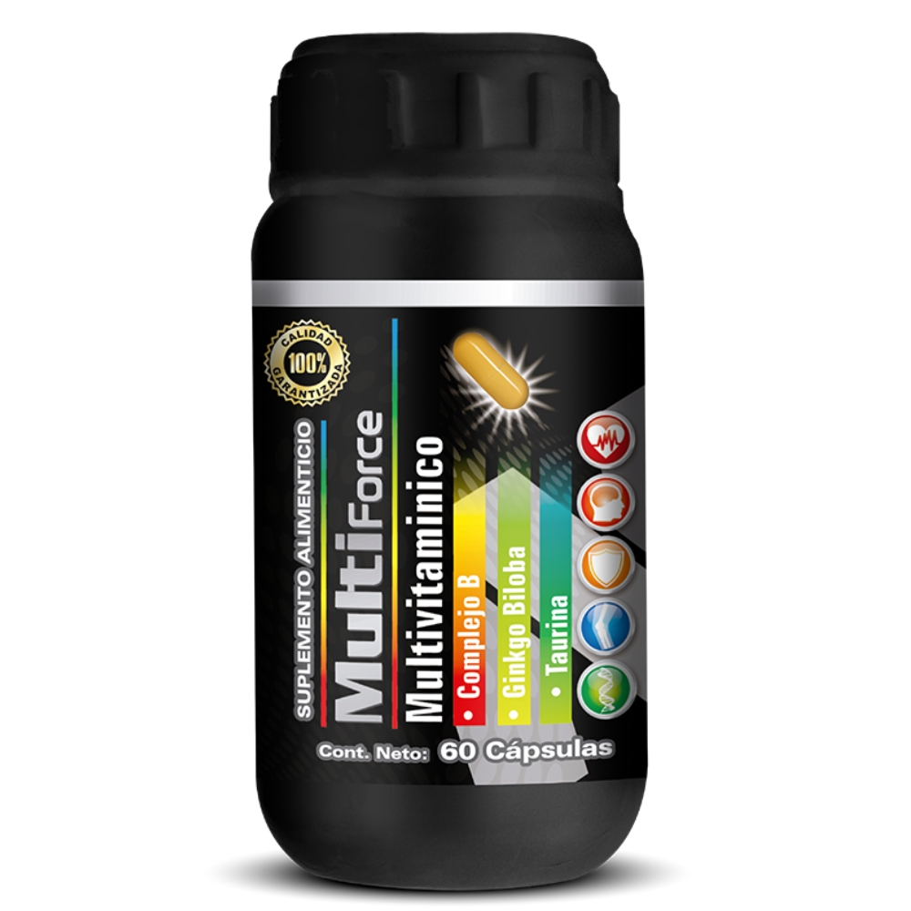 MultiForce es un Multivitamínico, Complejo B y Ingredientes Naturales con Vitaminas ideales y tiene 60 Cápsulas.