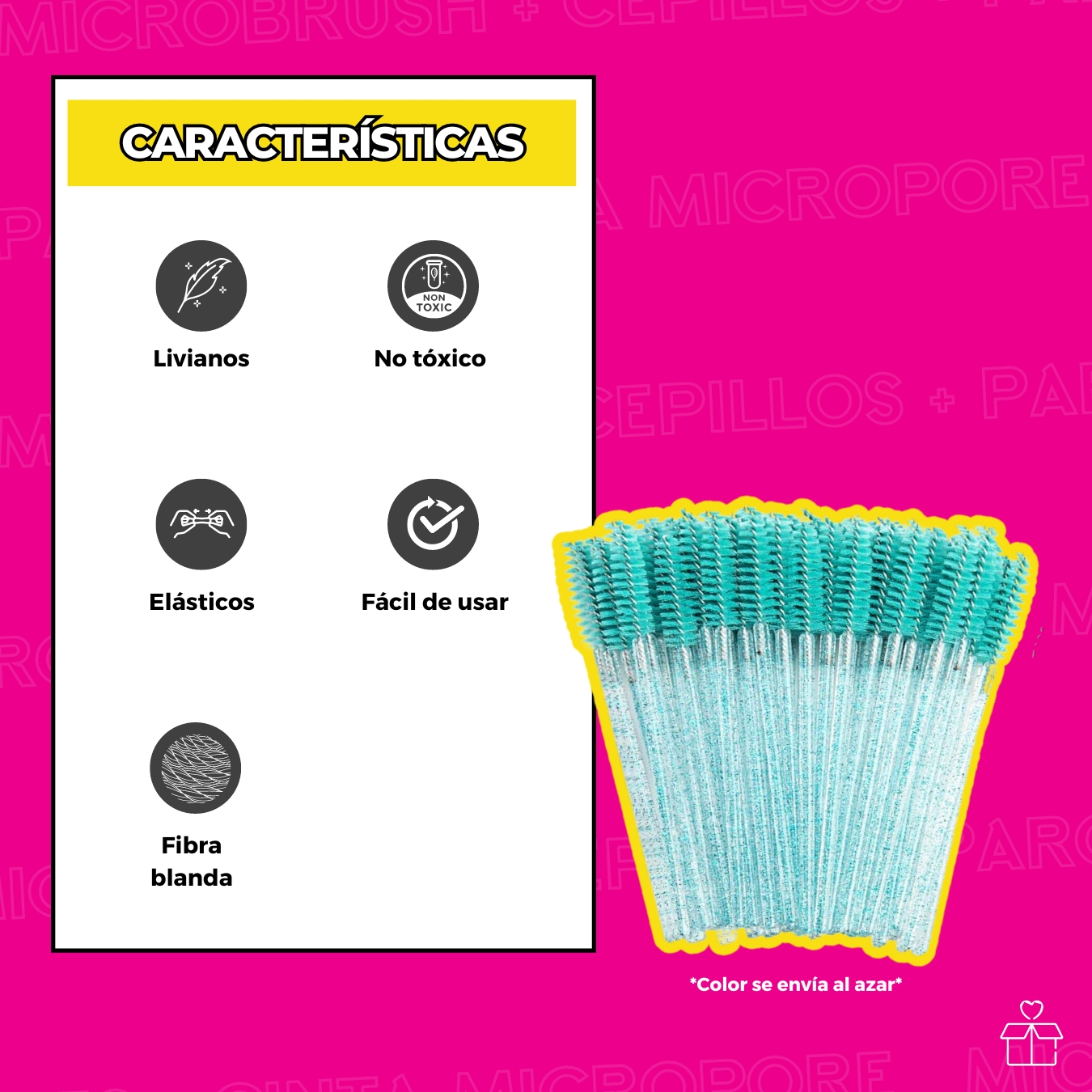 100 Microbrush + 50 Parches Hidrogel + 50 Cepillos + 1 Cinta.