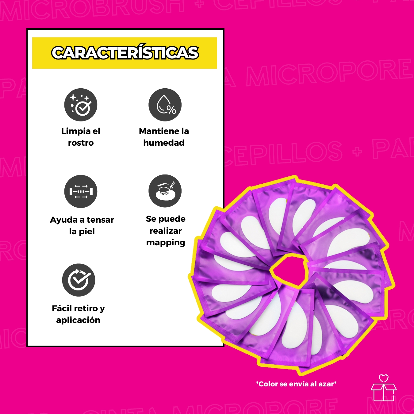 100 Microbrush + 50 Parches Hidrogel + 50 Cepillos + 1 Cinta.