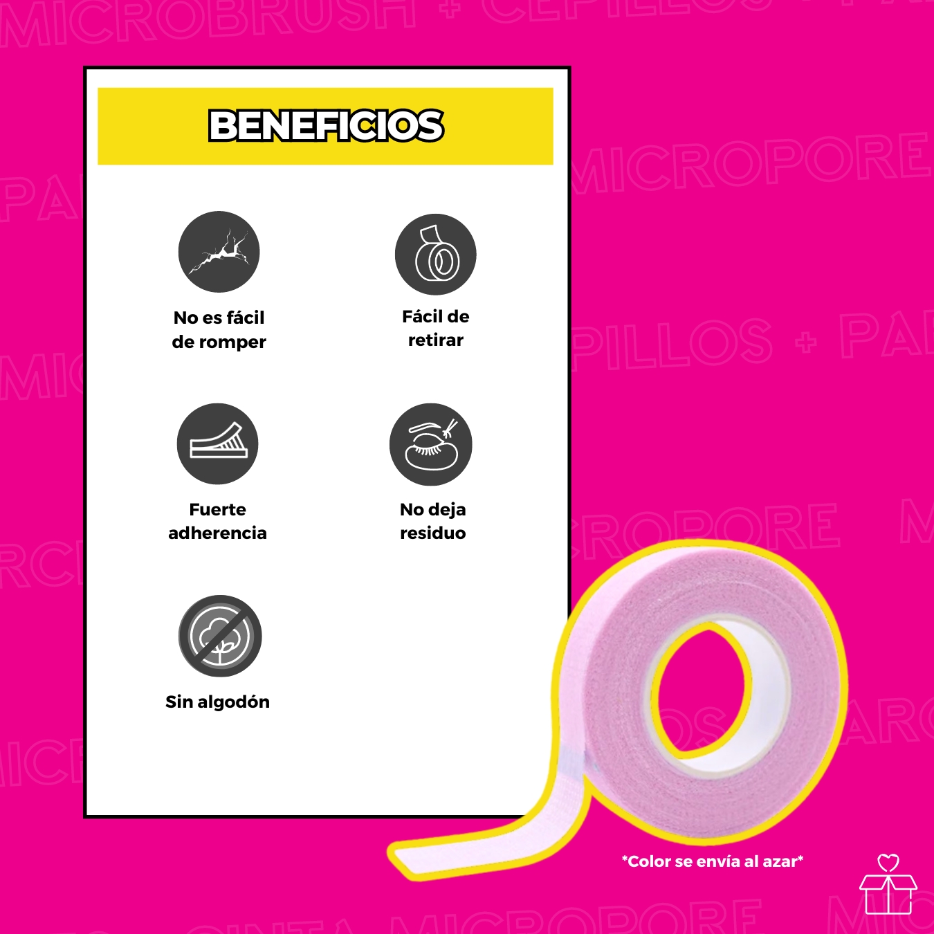 100 Microbrush + 50 Parches Hidrogel + 50 Cepillos + 1 Cinta.