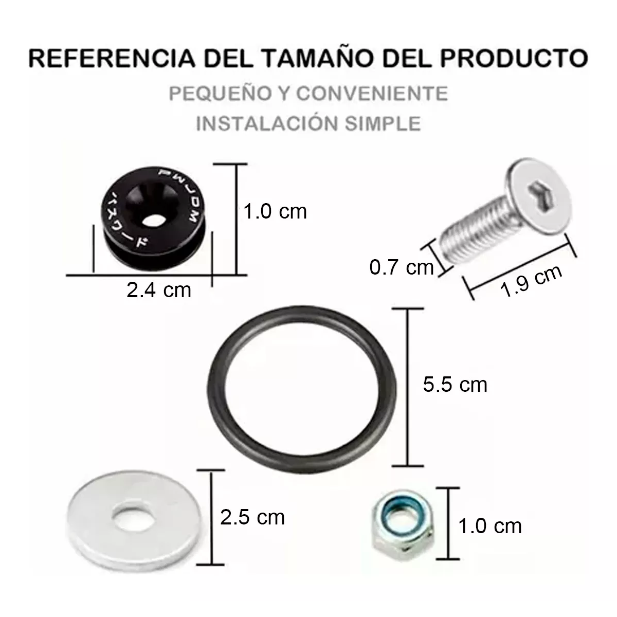 Sujetadores Facia Plano Tornillo Liga Bumper Fastener Rojo.