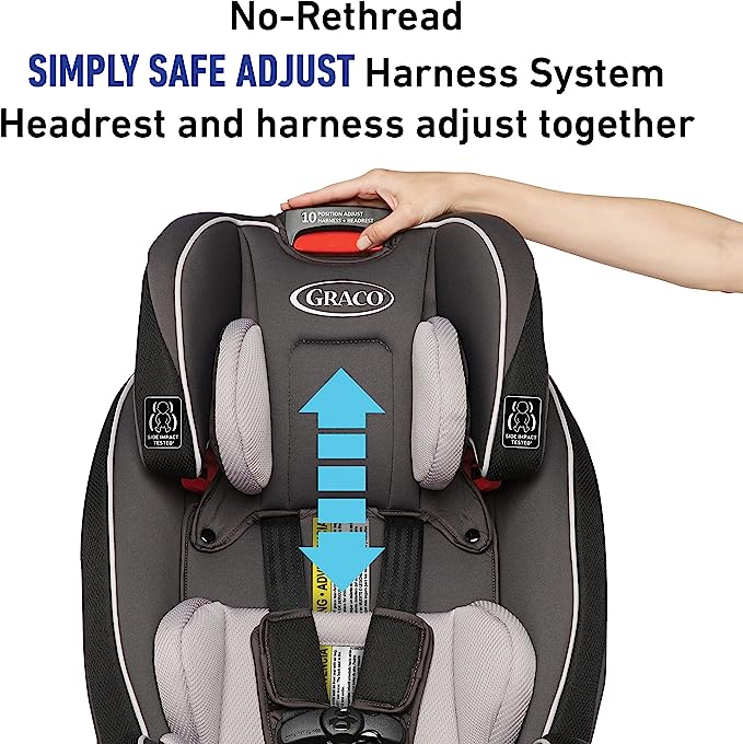 A Graco Slimfit - Asiento de coche 3 en 1, diseño delgado y cómodo, ahorra espacio en tu asiento trasero, Darcie.