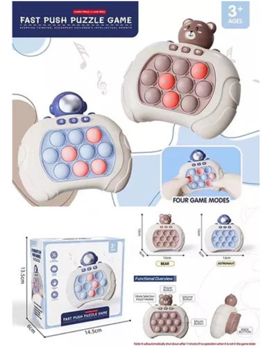 Juego Puzzle Pop-it, 2 Piezas, Juguetes Sensorial Azul y Cafe