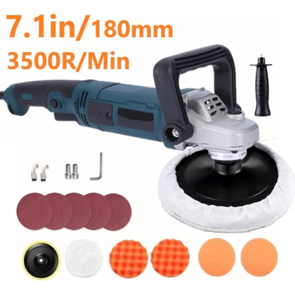 "Pulidora Para Autos Pulido Lijado 1350w 21 Piezas/juego Azul Marino ".