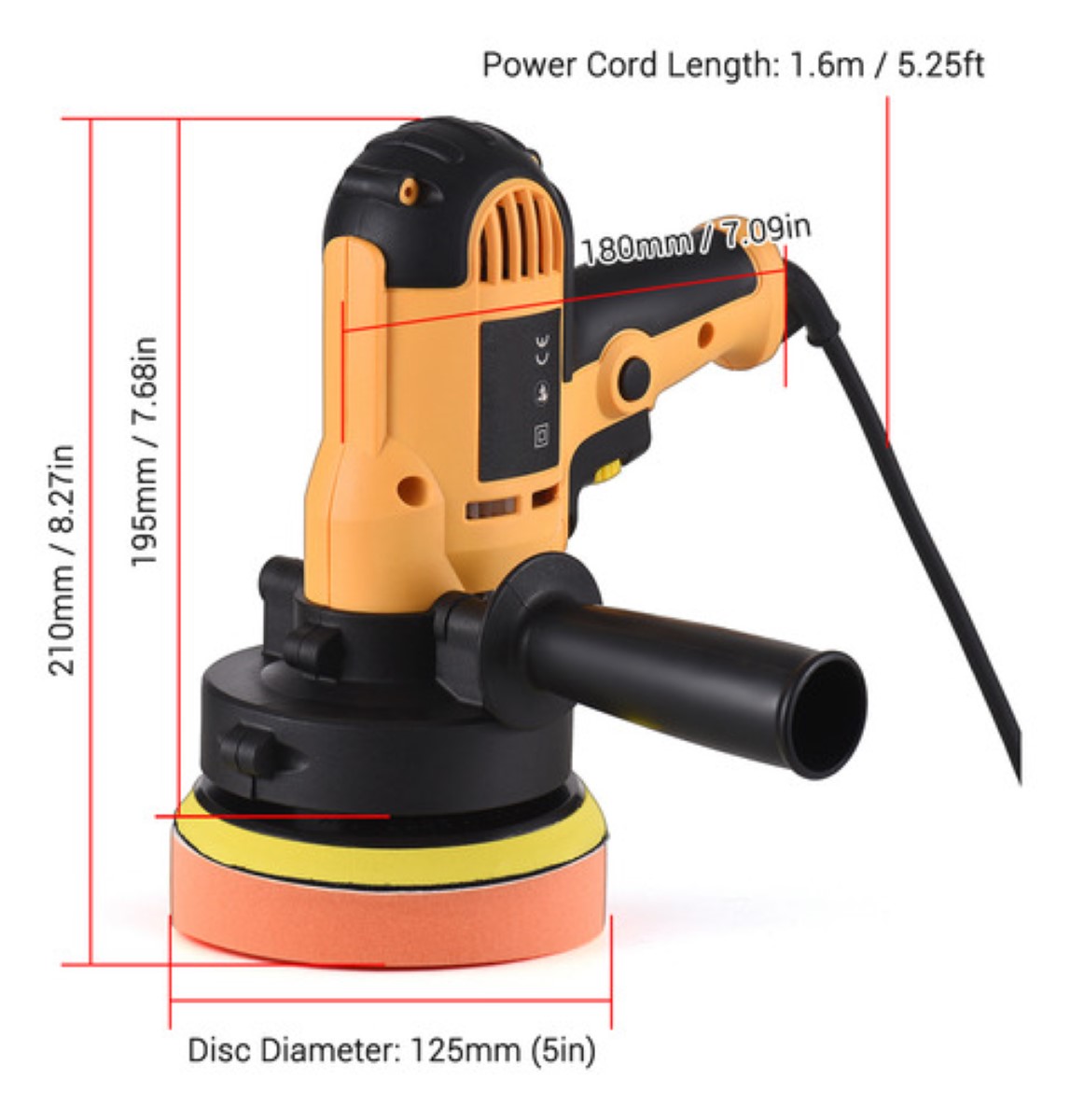 "Kit De Pulidora Eléctrica Para Coche Geevorks De 5 Pulgadas Naranja "