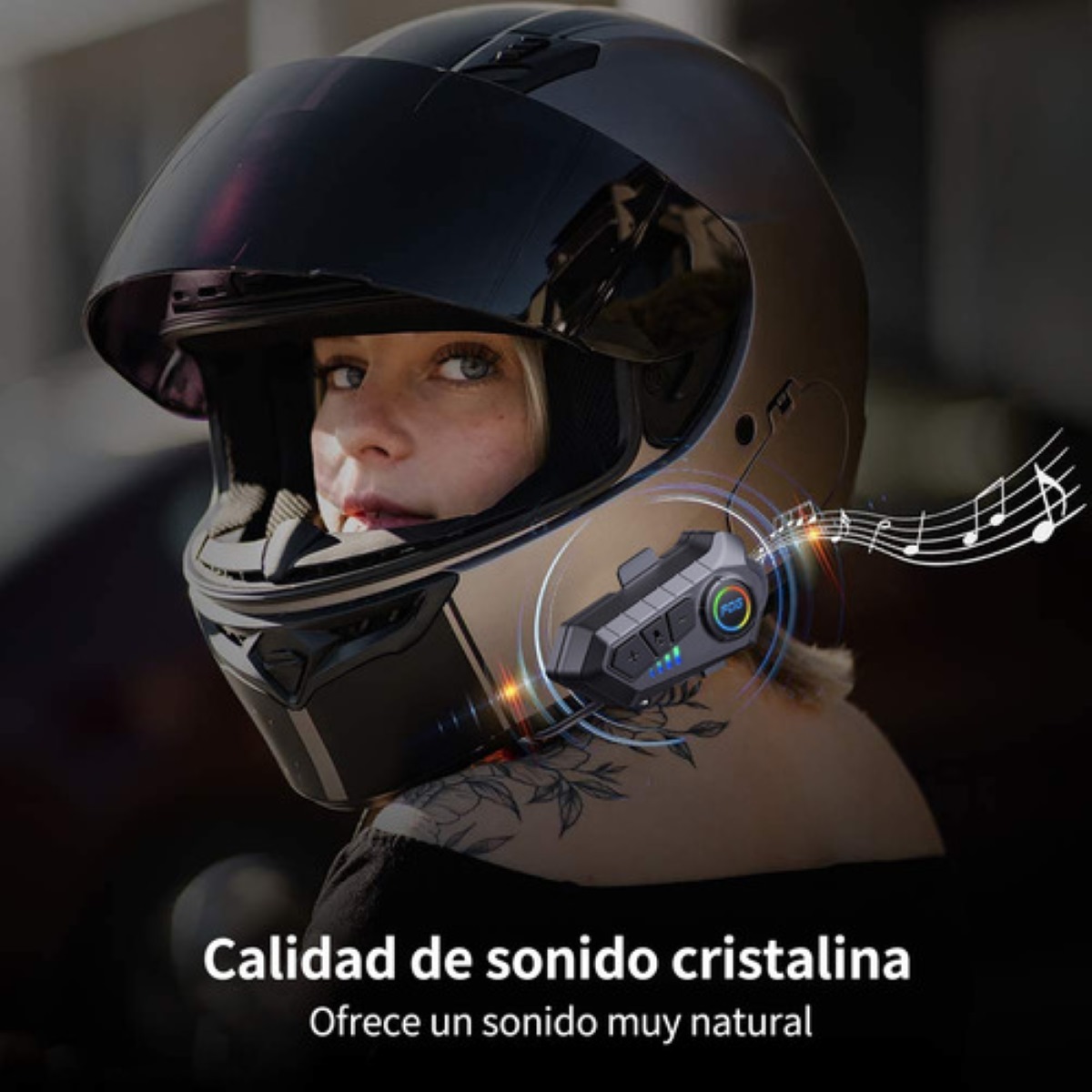 Intercomunicador Motocicleta V10 Para Casco Bluetooth 2pcs "