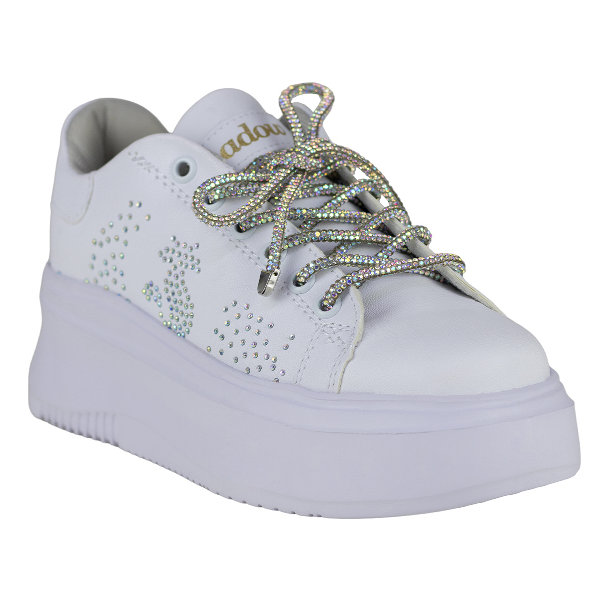 Tenis Urbano Plataforma Mujer Shadow 3014 Blanco Tornasol Sintético.