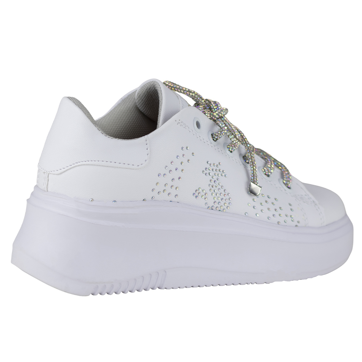Tenis Urbano Plataforma Mujer Shadow 3014 Blanco Tornasol Sintético.