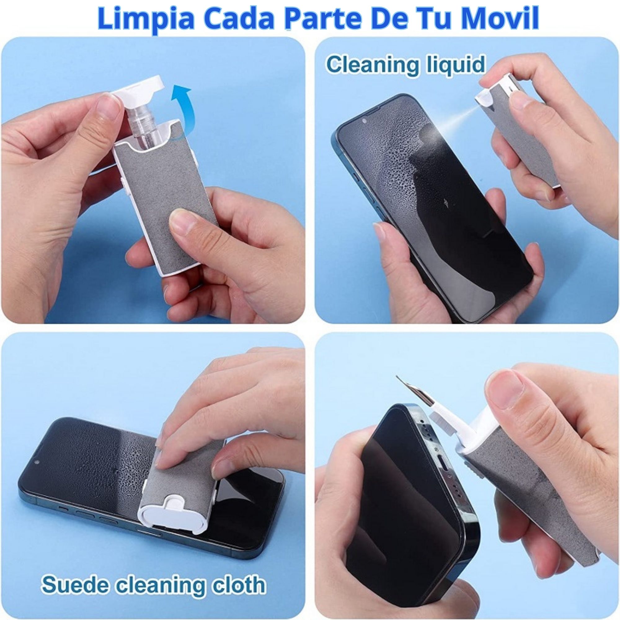 LIMPIADOR AIRPODS KIT DE LIMPIEZA CAMARA ECOMLAB LIMPIADOR 6 EN 1 NEGRO.
