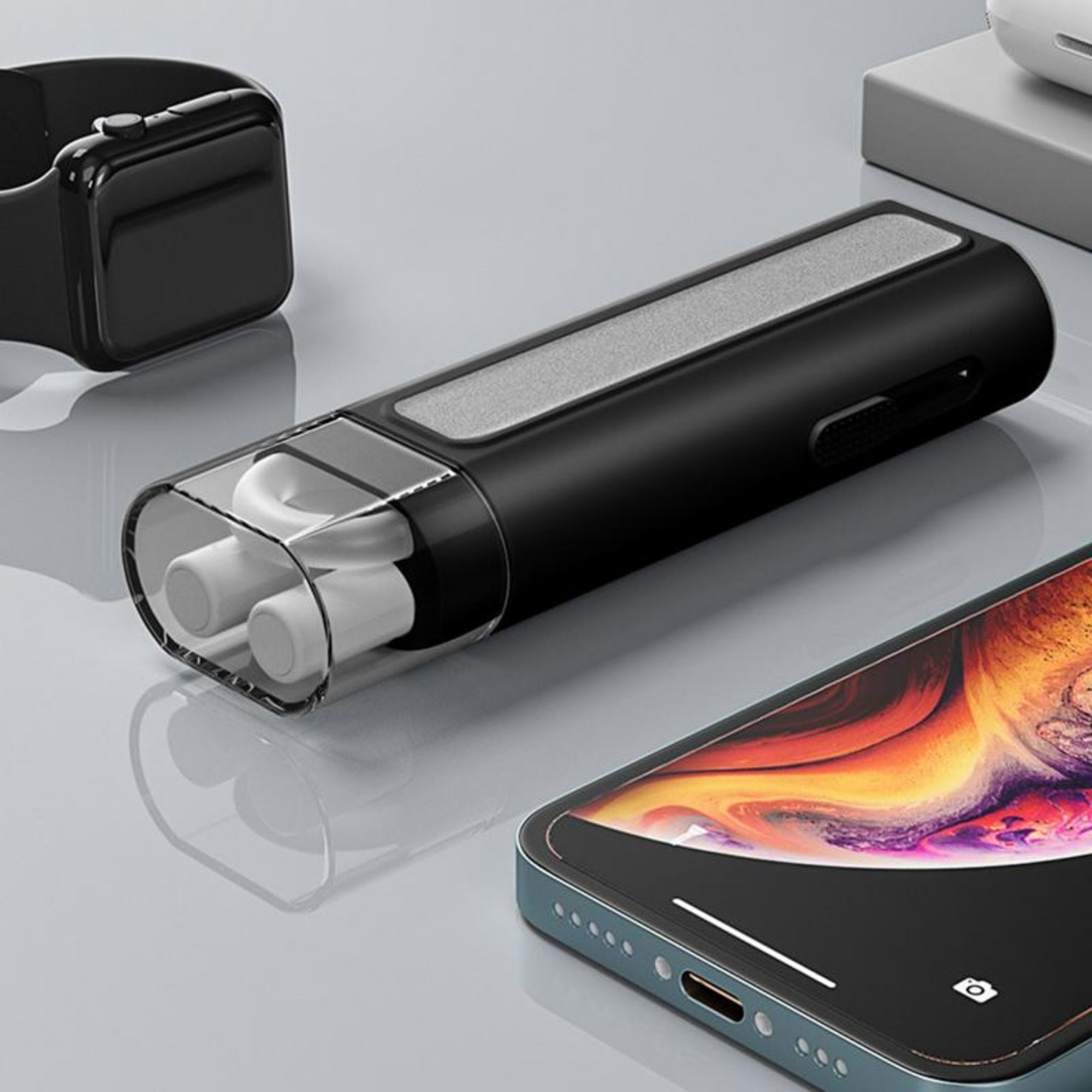 LIMPIADOR AIRPODS KIT DE LIMPIEZA CAMARA ECOMLAB LIMPIADOR 6 EN 1 NEGRO.