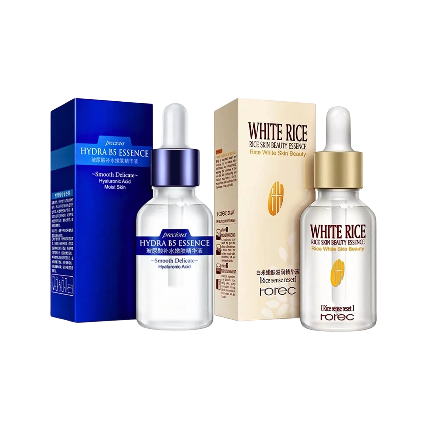 Set Serum Facial Ácido Hialurónico y White Rice .
