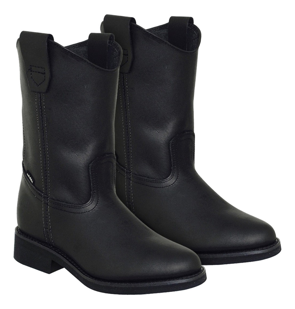 Bota De Trabajo Establo 512 De Piel Con Tacón Negro Grasso.