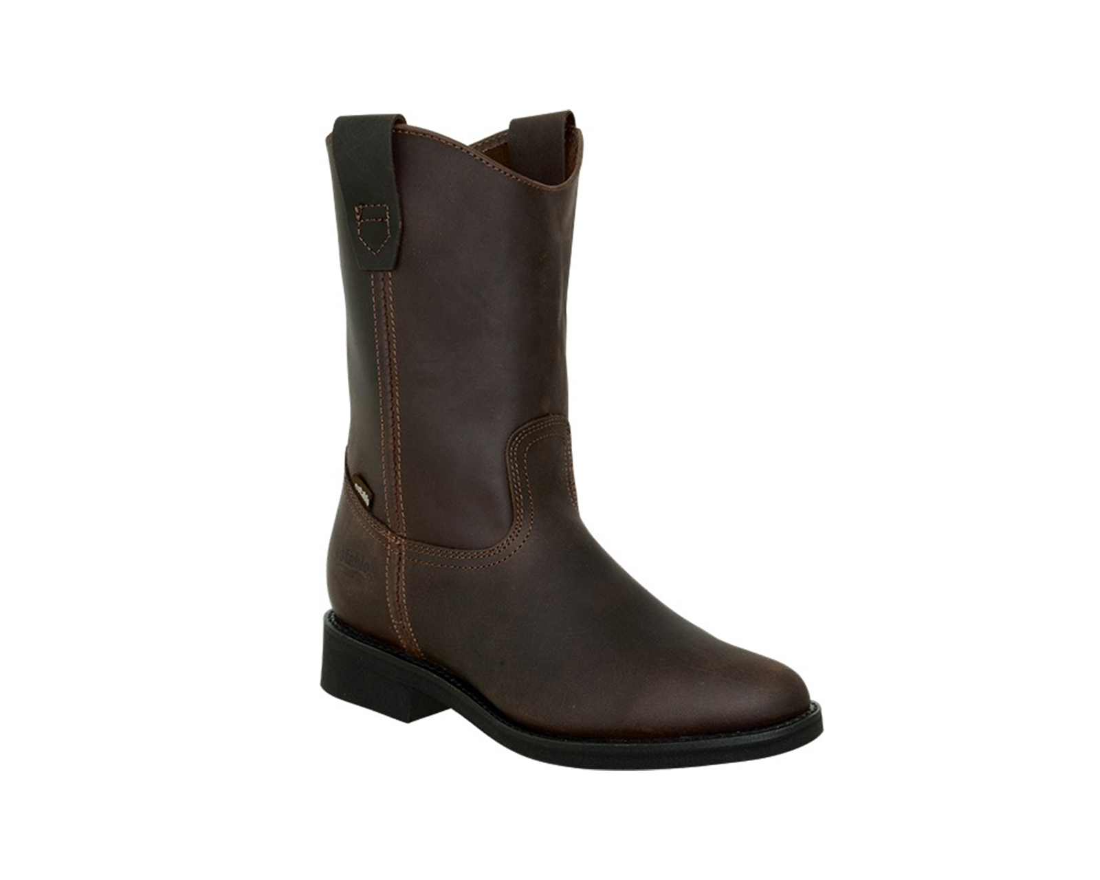 Bota De Trabajo Establo 512 De Piel Con Tacón Café Crazy.
