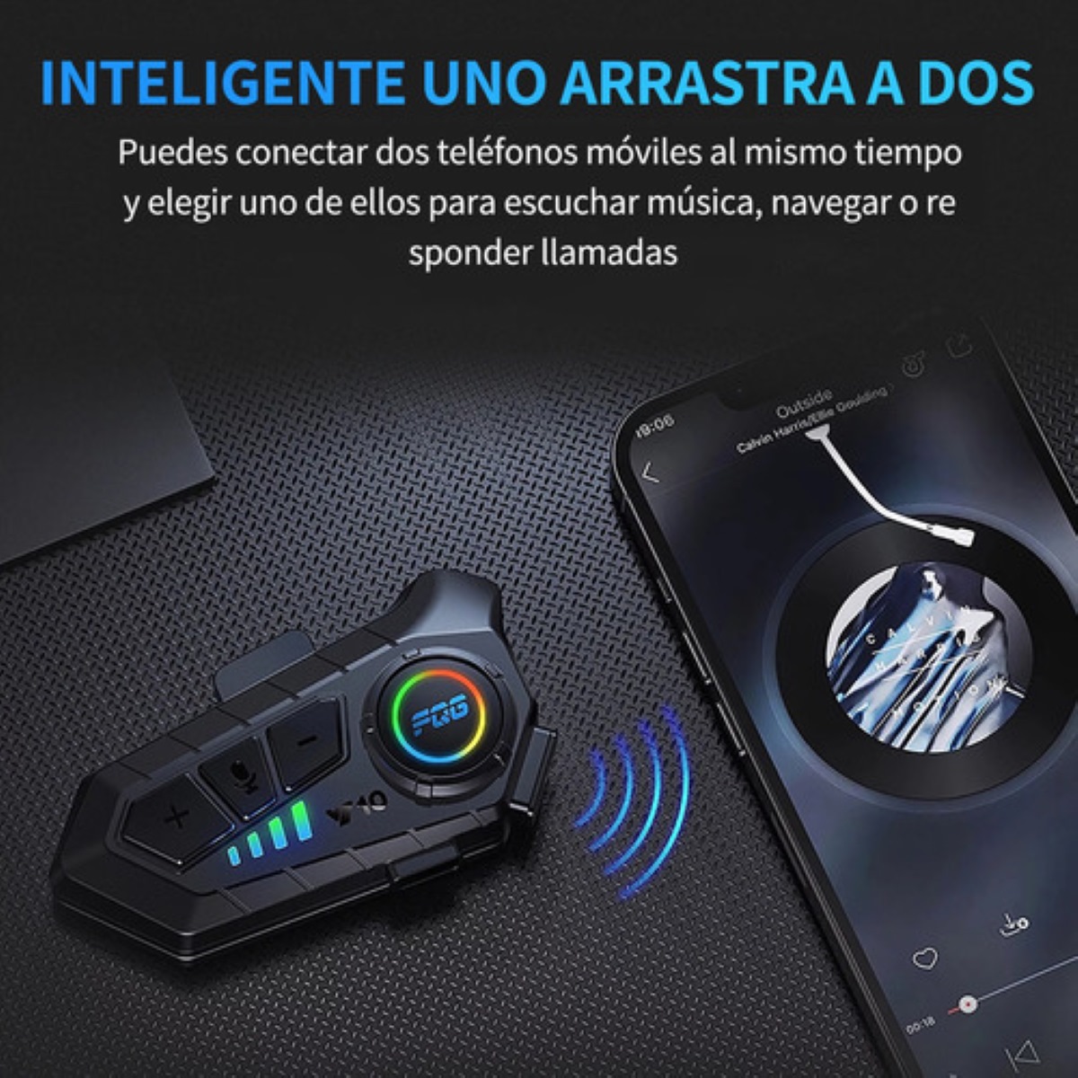 "Intercomunicador Motocicleta V10 Para Casco Bluetooth 2pcs "