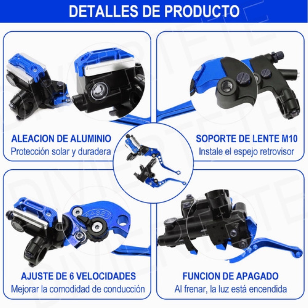 Cerradura De Palanca De Freno De Aluminio CNC Azul Para Moto | MTP-Racing, Fusible De Seguridad Para Maneta