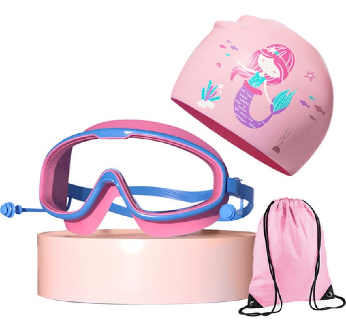 Lentes Googles Natacion Niñas La siirenita Rosa 3 a 14 años.