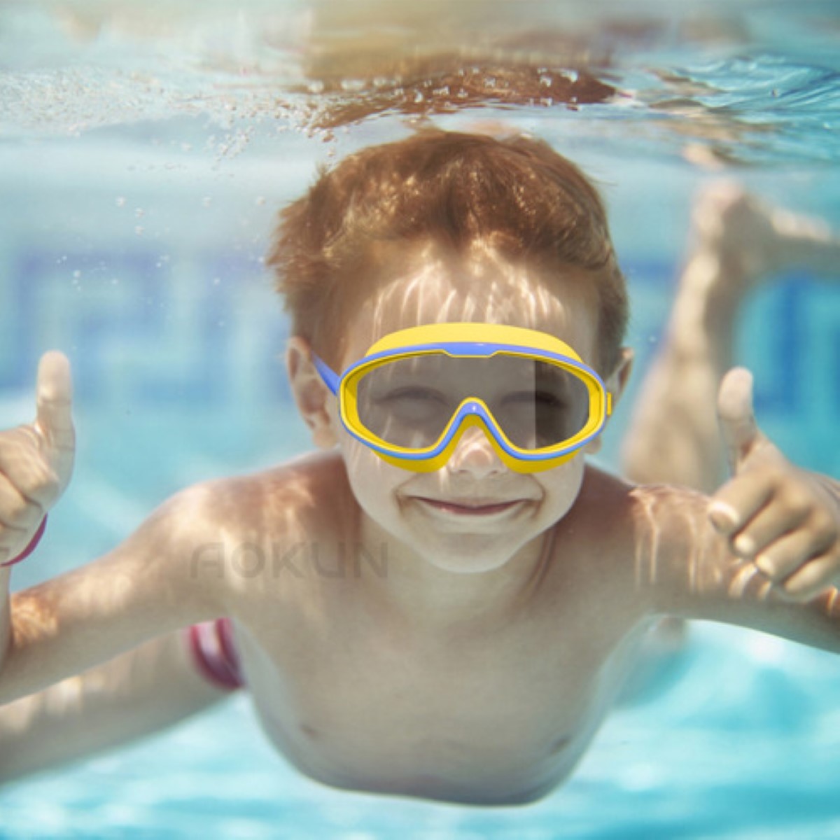 Lentes Googles Natacion Niños Dinosaurio Azul 3 a 14 años.