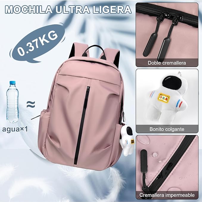 A Mochila de Viaje Hombre Mochilas para Laptop Portátil 15.6 pulgadas Impermeable Mochila Antirrobo Ligero　Deportiva Universidad Elegante.