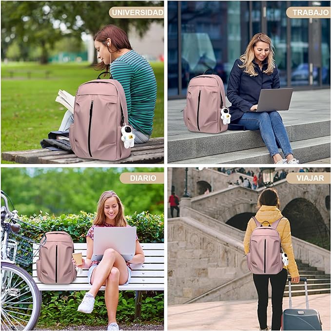 A Mochila de Viaje Hombre Mochilas para Laptop Portátil 15.6 pulgadas Impermeable Mochila Antirrobo Ligero　Deportiva Universidad Elegante.