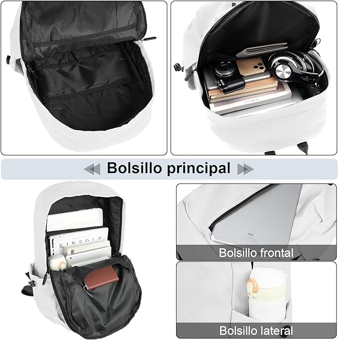 A Mochilas para Laptop Portátil 15.6 pulgadas Impermeable Mochila Antirrobo Ligero　Deportiva Universidad Elegante.