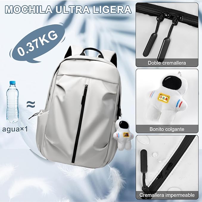 A Mochilas para Laptop Portátil 15.6 pulgadas Impermeable Mochila Antirrobo Ligero　Deportiva Universidad Elegante.