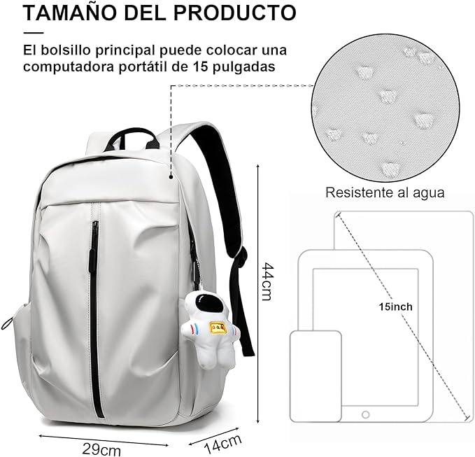 A Mochilas para Laptop Portátil 15.6 pulgadas Impermeable Mochila Antirrobo Ligero　Deportiva Universidad Elegante.
