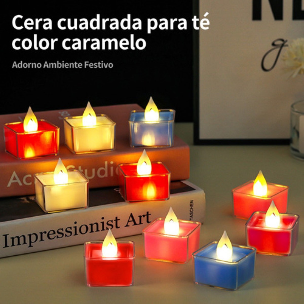 "24 Velas Led Flotantes Decorativas Multicolor Sin Llama ".