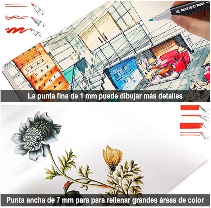 A Plumones Doble Punta Pincel 120 Colores, EASYTAO Marcadores Pluma de Acuarela con Base, Set de Rotuladores de Dibujo para Principiantes, Creativos, Artistas, Aficionados, Colorear (120).
