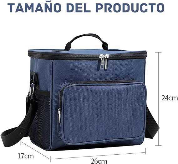 Bolsa Térmica De Almuerzo De 600D Oxford – Aislante, 215x105x255 Mm, Azul Oscuro