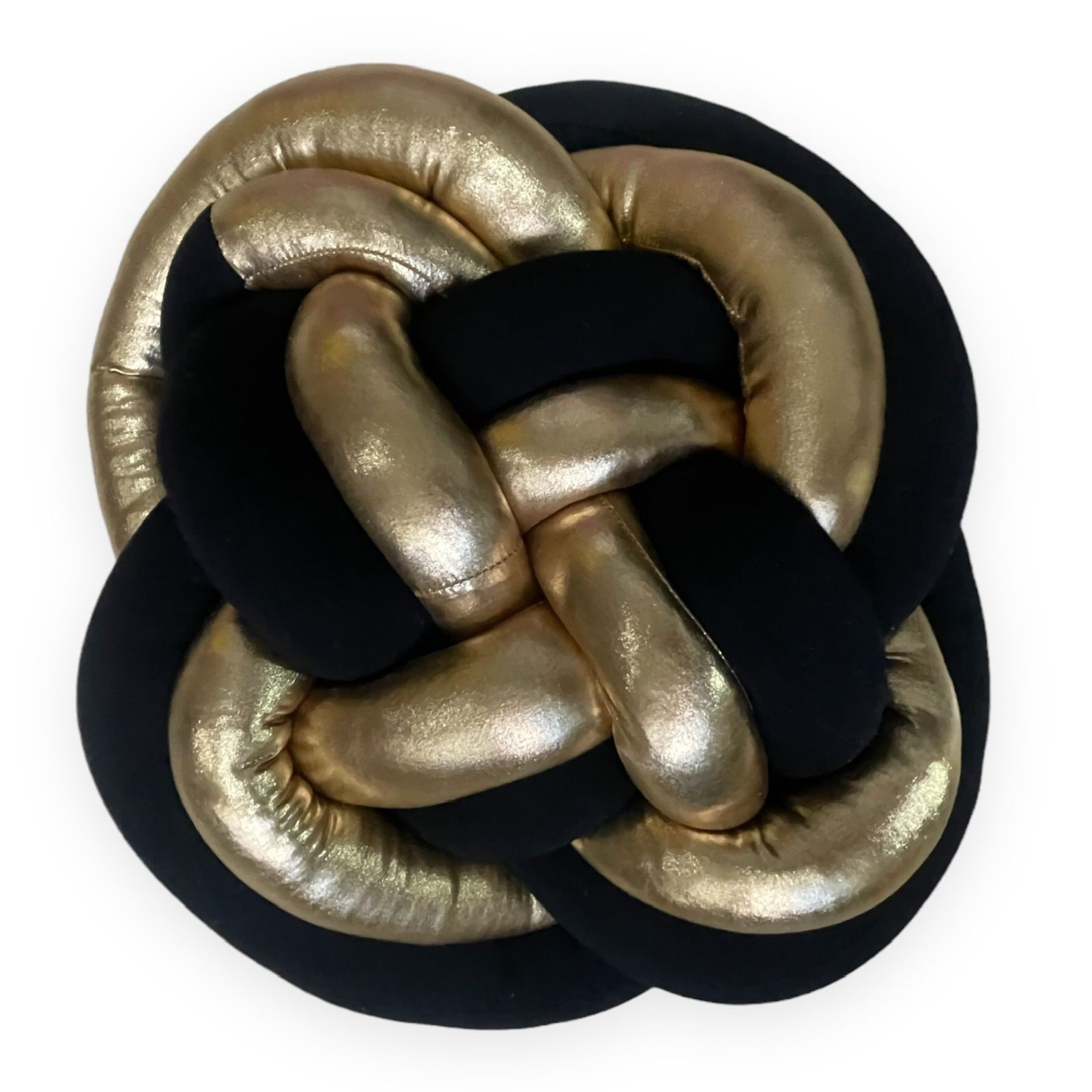 Cojin Nudo Flor Dorado con Negro Decoración Hogar
