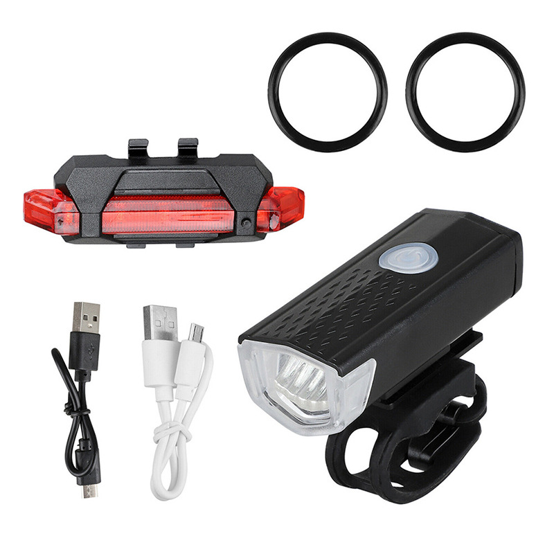 Luz Delantera Y Trasera Led Recargable Para Bicicleta.