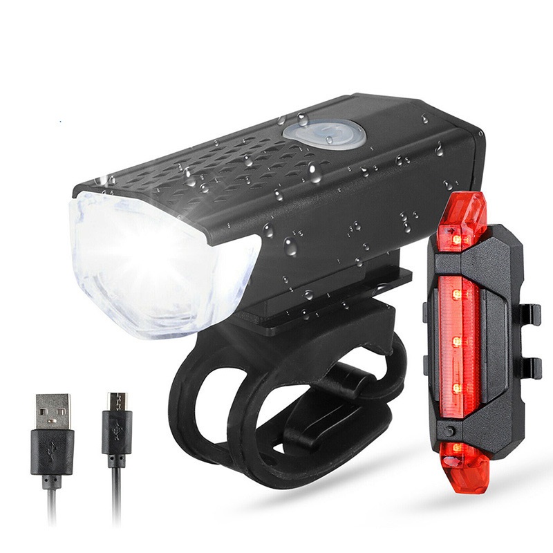 Luz Delantera Y Trasera Led Recargable Para Bicicleta.