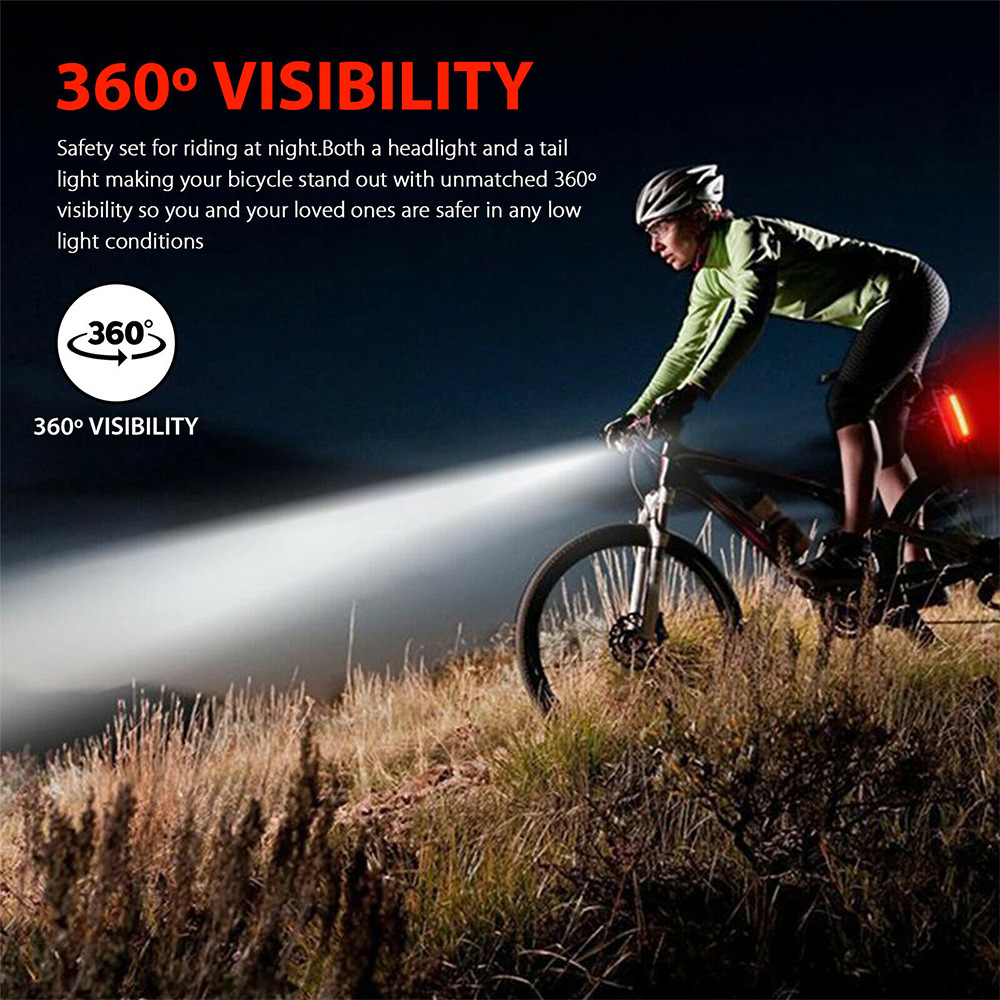 Luz Delantera Y Trasera Led Recargable Para Bicicleta.
