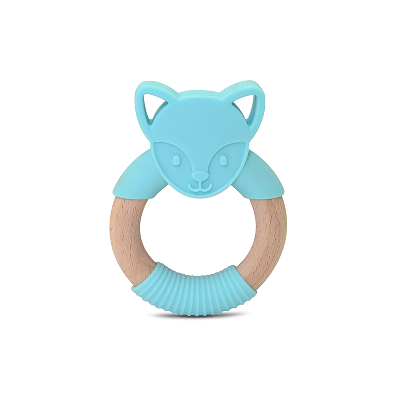 kit de 5 Mordederas de bebé en forma de animales de silicón y bambú.
