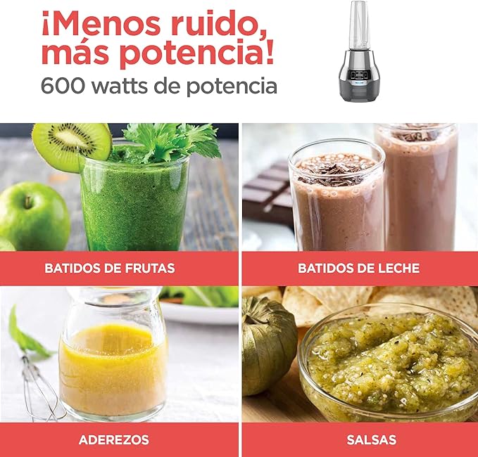 A Licuadora BLACK+DECKER Personal Menos ruidosa. 4 vasos personales.
