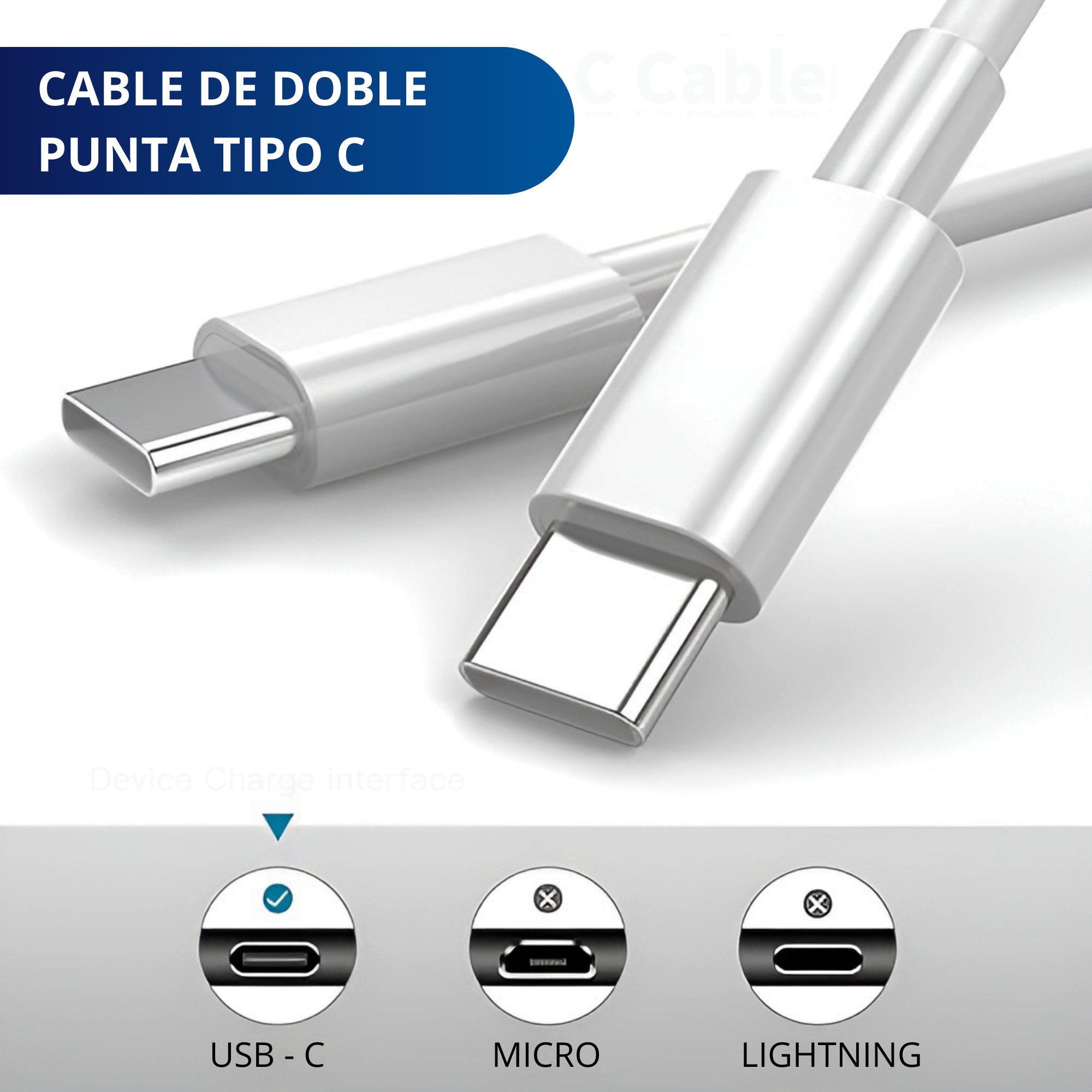 CABLE TIPO C PARA IPHONE 15 ECOMLAB CABLE CARGA RAPIDA DATOS.
