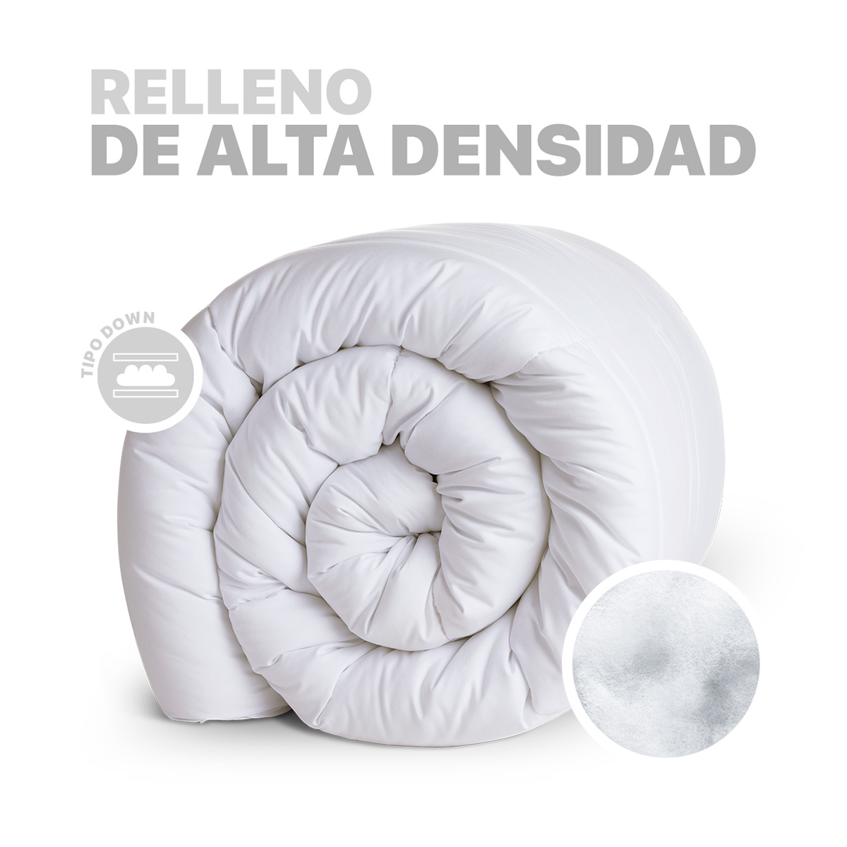 Edredón Acolchado Duvet Matrimonial Hipoalergénico Blanco ESQUIMAL.