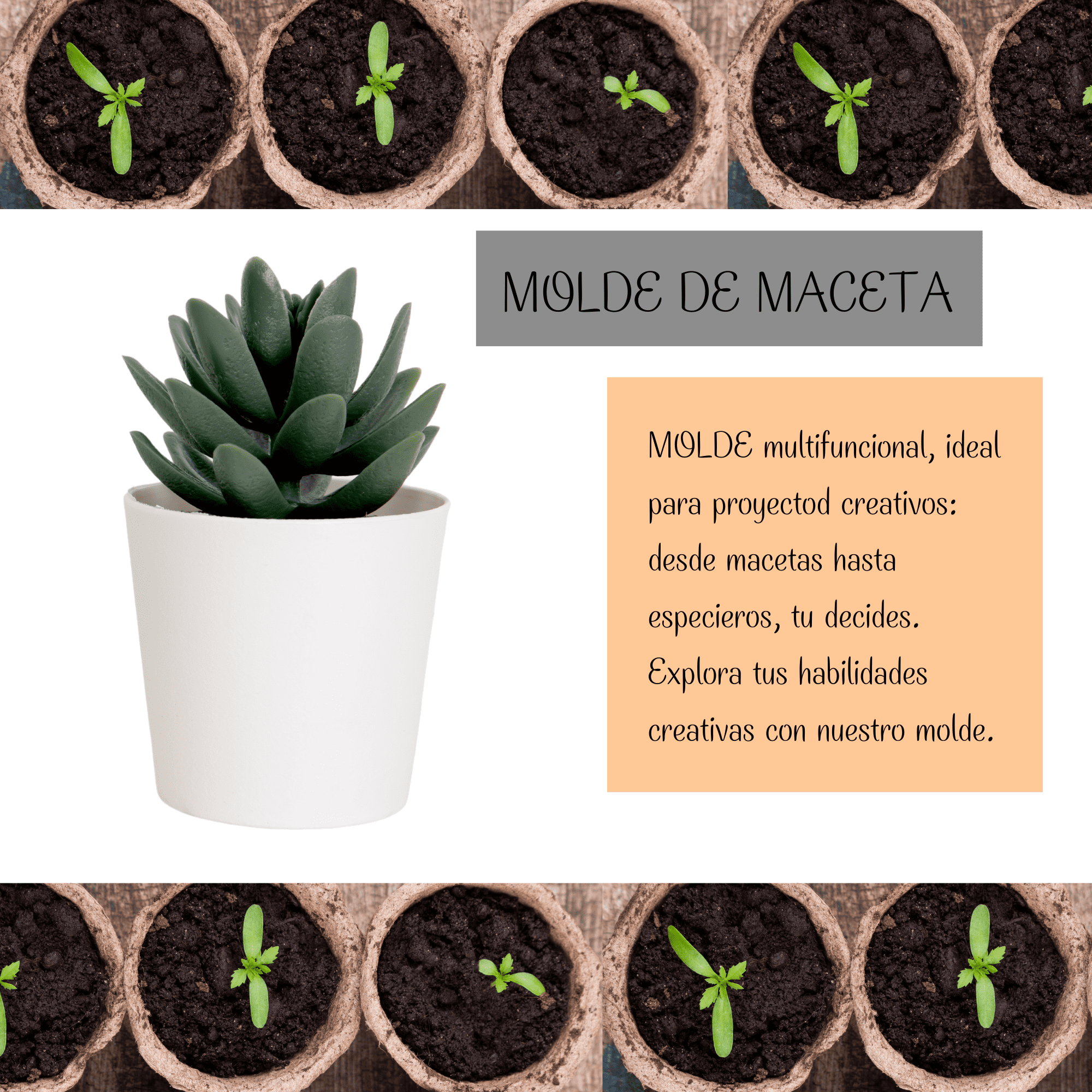 Moldes De Silicona Para Macetas Velas Ecomlab Y Manualidades Circular Azul.