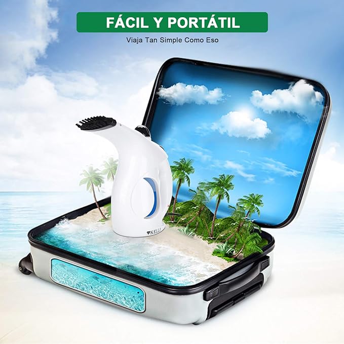 A Plancha de Vapor, Plancha Ropa Portatil, Plancha de Viaje Con Calefacción Rápida Vaporizador Con Tanque de Agua de 180 ml Ideal Para Vacaciones en el Hogar y Viajes de Negocios.