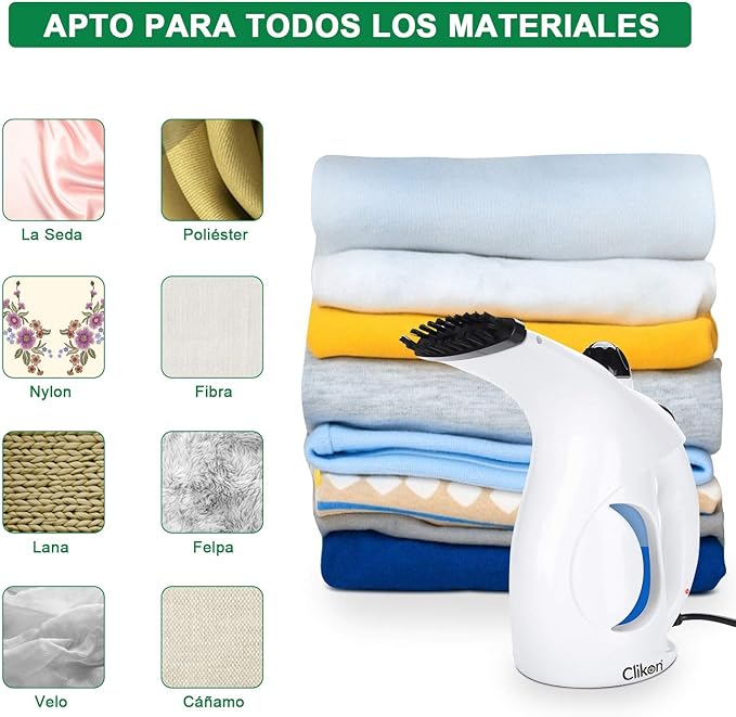 A Plancha de Vapor, Plancha Ropa Portatil, Plancha de Viaje Con Calefacción Rápida Vaporizador Con Tanque de Agua de 180 ml Ideal Para Vacaciones en el Hogar y Viajes de Negocios.