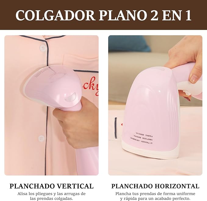A POGEPE Plancha de Vapor para Ropa Vertical, Plancha de Vapor Portátil, Plancha de Vapor Vertical de Calentamiento Rápido con Depósito de Agua de 300ml, para Eliminación de Arrugas de Tela Rápida.