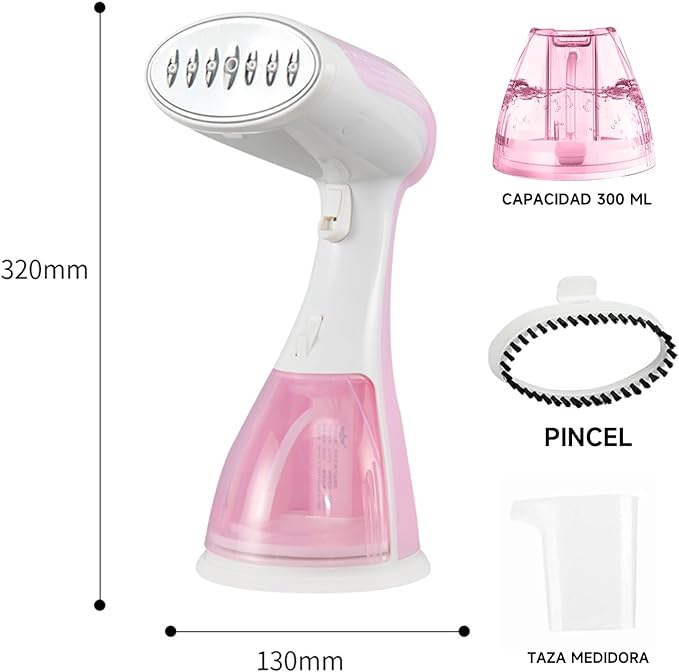 A POGEPE Plancha de Vapor para Ropa Vertical, Plancha de Vapor Portátil, Plancha de Vapor Vertical de Calentamiento Rápido con Depósito de Agua de 300ml, para Eliminación de Arrugas de Tela Rápida.