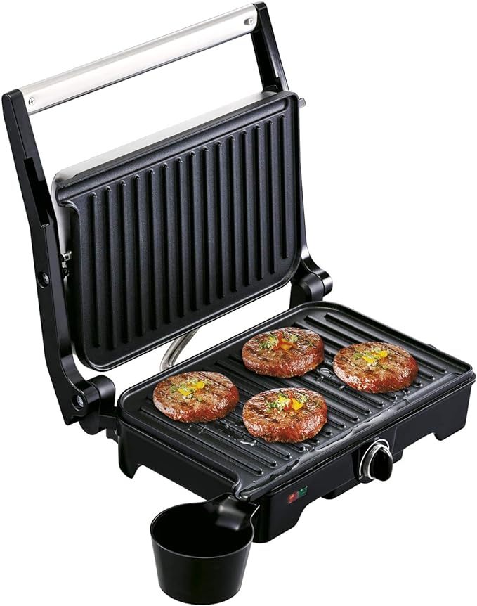 A T-fal Parrilla Panini y Asadora 2 en 1 inoxidable con placas antiadherentes, apertura de 180 grados, cocina carnes, verduras, pescados, o tuesta cualquier tipo de pan, 1850 W, SW332DMX.